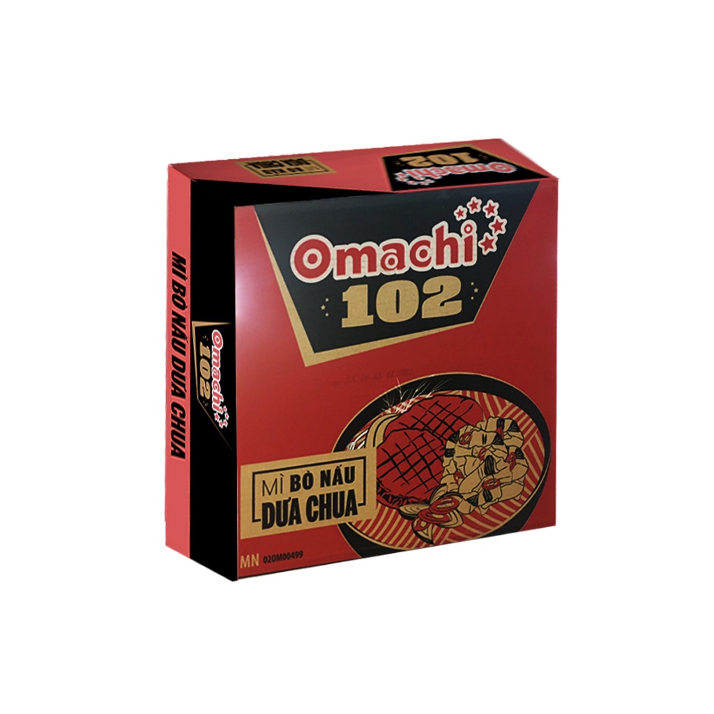 Mì tôm Omachi 102 bò nấu dưa chua 120gr thùng 30 gói