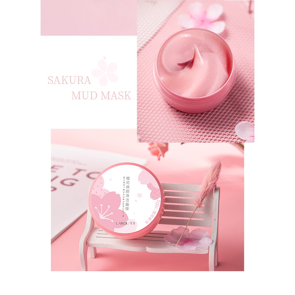 Mặt nạ bùn đất sét LAIKOU 100g làm sạch sâu loạI bỏ mụn đầu đen chăm sóc da