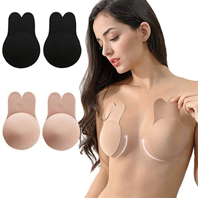 Miếng Dán Nâng Ngực Silicone Tai Thỏ Thoáng Khí Gợi Cảm Cho Nữ