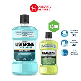 Nước súc miệng Listerine Cool Mint 750ml + trà xanh 250ml
