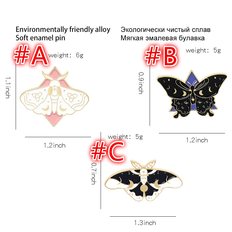 Ghim Cài Áo Hình Bướm Mặt Trăng Phong Cách Gothic Cho Bé