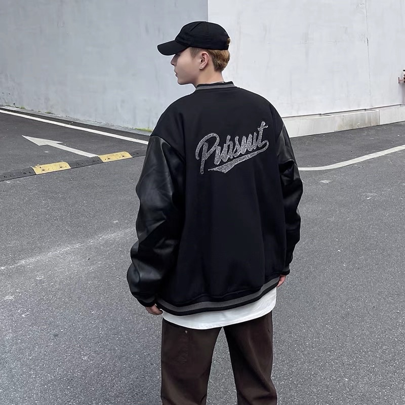 ÁO KHOÁC BOMBER PHỐI TAY DA P ( có hình chụp thật )