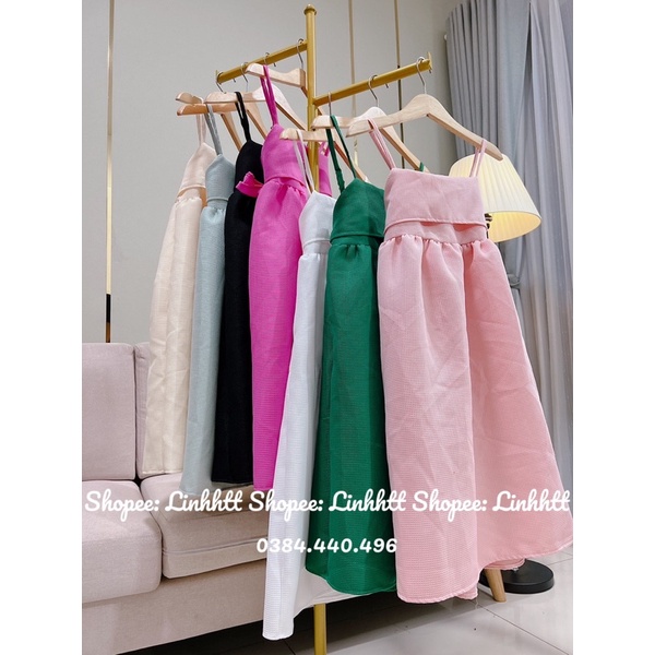 NEW | VÁY 2 DÂY BABYDOLL XỐP PHỒNG NƠ LƯNG