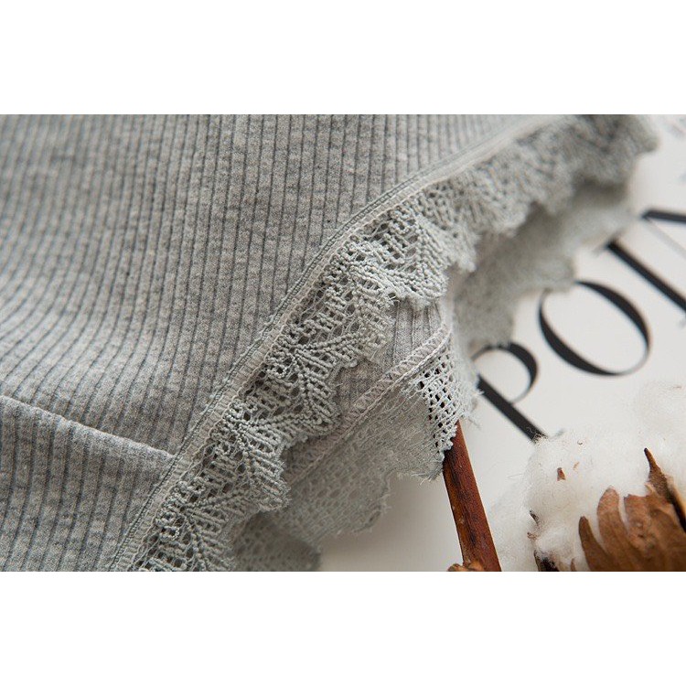 Quần Lót Nữ Cotton sexy gân tăm hoạ tiết viền ren kháng khuẩn điệu đà MẪU 1735 | BigBuy360 - bigbuy360.vn