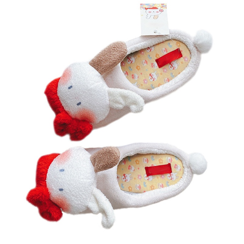 Youyo Dép Bông Đi Trong Nhà Mềm Mại Chống Trượt Hình Tai Thỏ Hoạt Hình Giữ Ấm Mùa Đông Cho Nữ