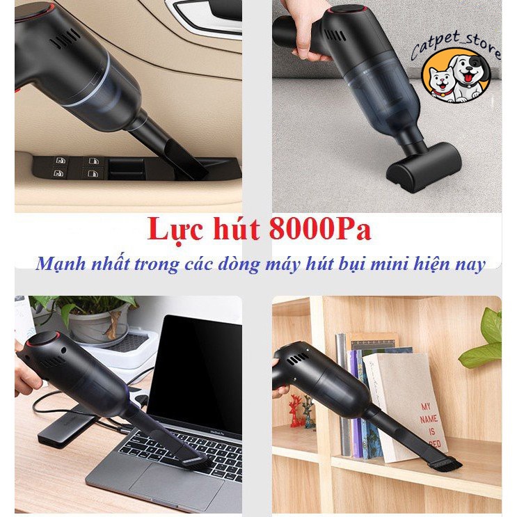 Máy hút bụi cầm tay mini, Không dây Hello Leibo lực hút 9000PA - BH 12 THÁNG, SẢN PHẨM CHÍNH HÃNG, TẶNG KÈM TÚI