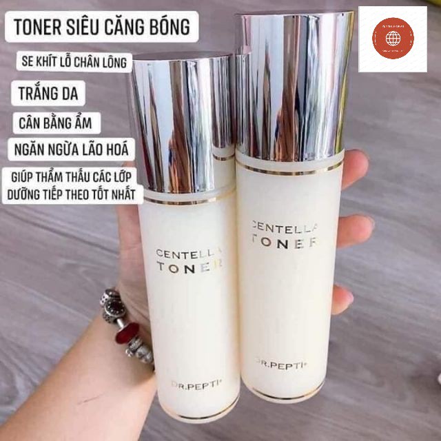 Toner Căng Bóng DR.PEPTI Hàn Quốc 180ml mẫu mới nhất có vòi gấp đôi lượng pepti