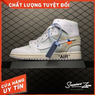 Giày thể thao air jordan 1 off white retro high full white full trắng