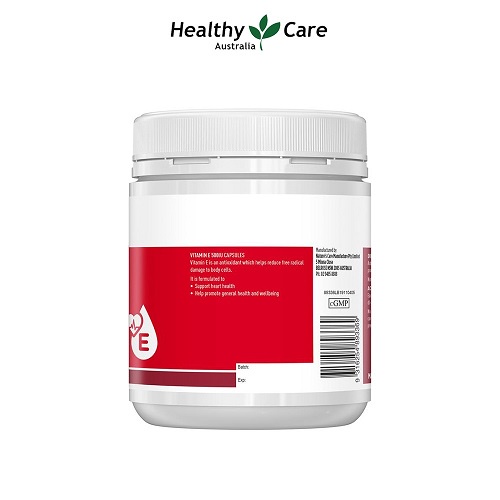 Combo 2 Viên uống bổ sung vitamin E Healthy Care 500IU giúp da căng bóng, hỗ trợ làm đẹp da 200 viên