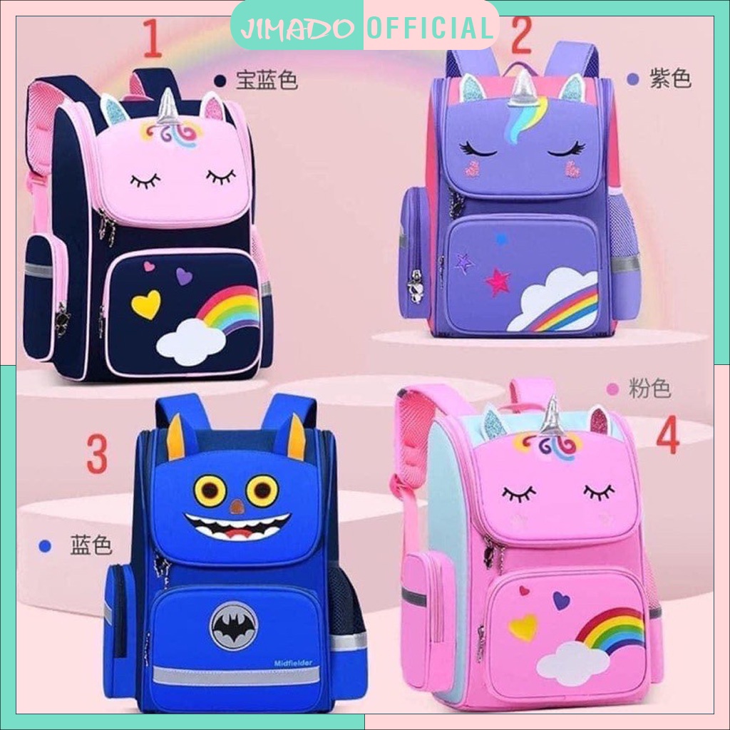Balo đi học cho bé chống gù cute dễ thương hình tai thỏ chống nước cho bé cấp 1 JIMADO SF1260