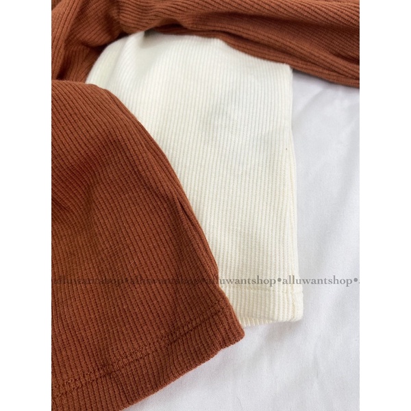 Áo tay dài hở vai Ribbed Open-Shoulder Top F21 hàng XK
