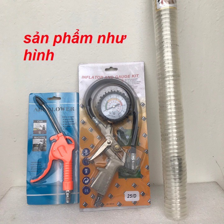 Combo Dây Và Súng Xịt Hơi Cho Máy Nén Khí-3 món