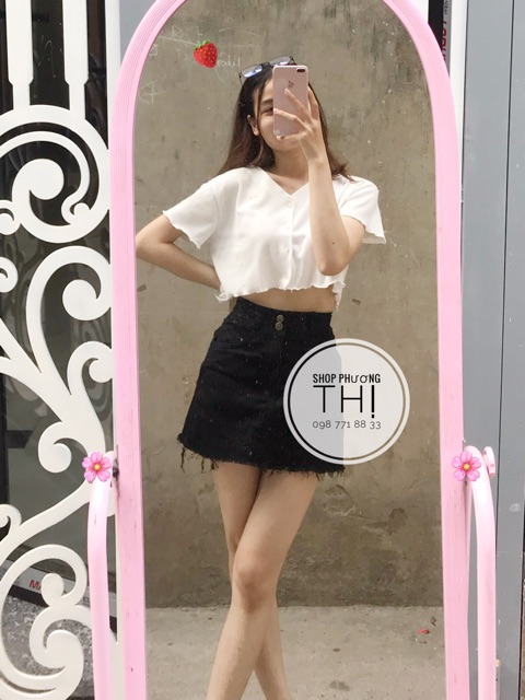 Áo croptop thun tăm ulzzang (hình shop tự chụp/sẵn) | BigBuy360 - bigbuy360.vn