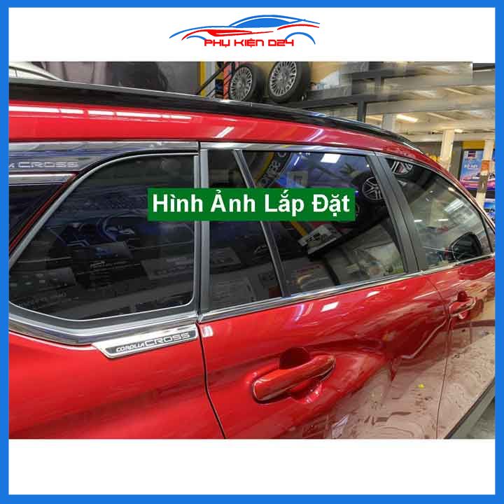 Bộ nẹp viền chân kính cong kính Corolla Cross 2020-2021-2022-2023 Inox sáng bóng chuẩn form xe