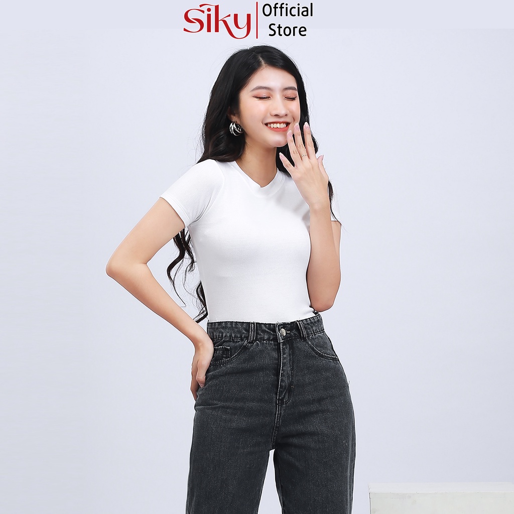 Áo croptop nữ SIKY ôm body chất thun tăm mềm mịn CR01