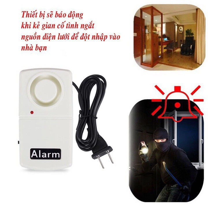 Báo động mất điện và có điện 220v mới 2021 còi to cảnh báo khi camera bị mất điện