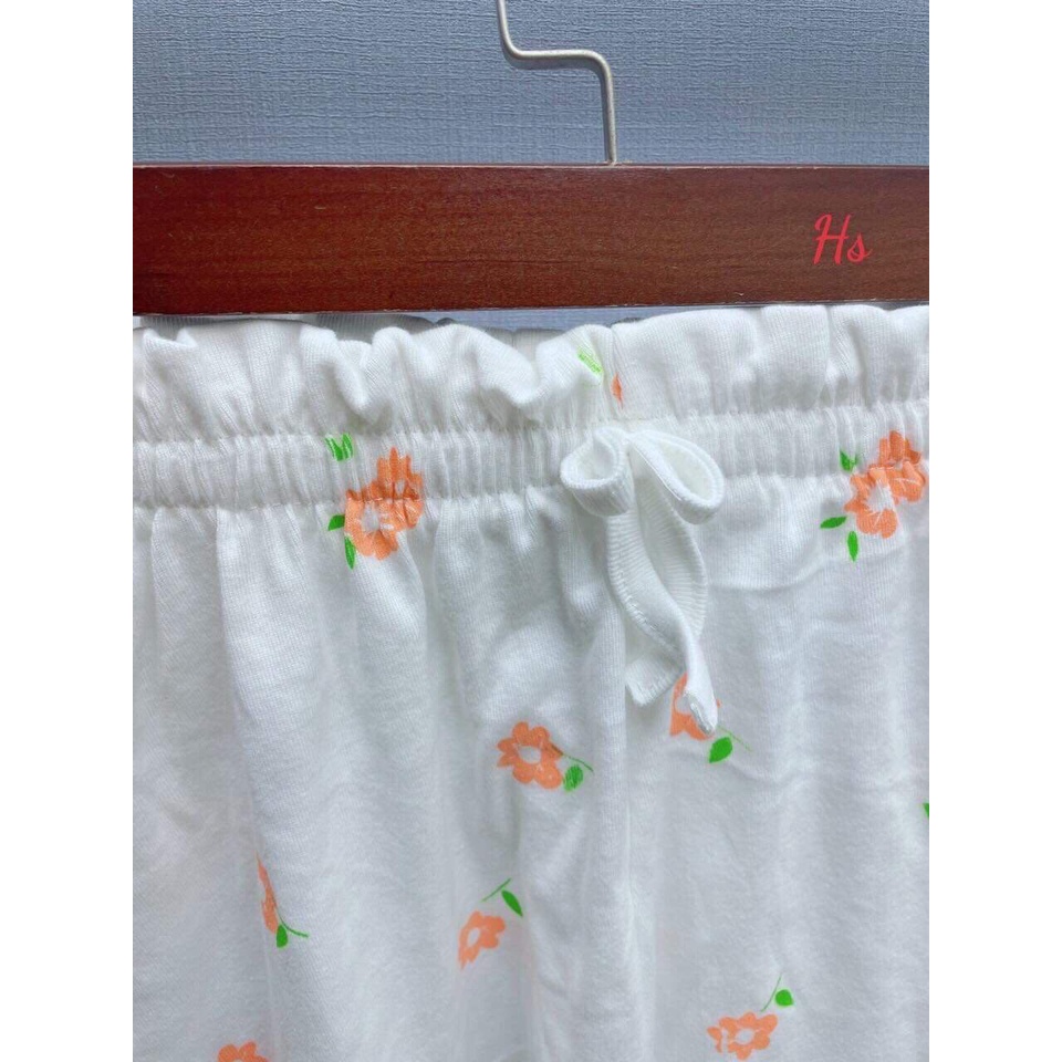Set bộ ngủ rút ngực hoa nhí gồm áo thun + quần đùi nam nữ Unisex X.store , Cotton mềm mịn mùa Hè Hottrend 2022 SP1060