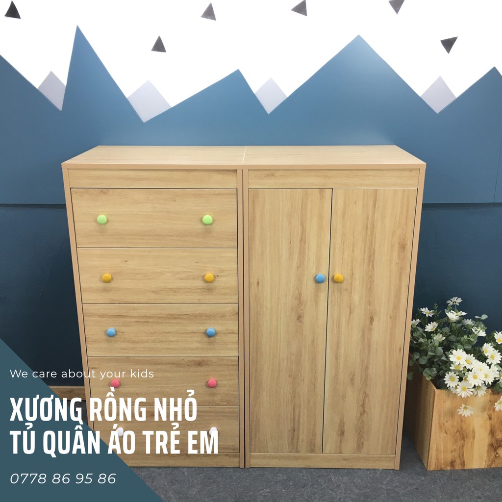 SET 2 tủ quần áo trẻ em bằng gỗ giá tốt_XRN