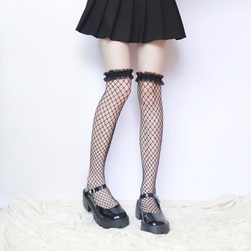 Vớ lưới dài qua gối phong cách Lolita Nhật Bản dễ thương cho nữ | BigBuy360 - bigbuy360.vn