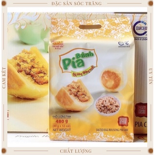 Bánh pía chà bông trứng muối Tân Huê Viên túi 12 bánh nhỏ mini 480gr