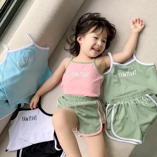 Đồ Bộ Bé Gái 2 Dây Chất Coton Minchu Kids