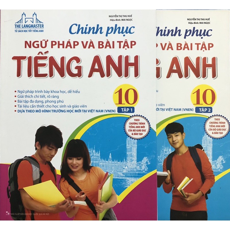 Sách - Chinh phục ngữ pháp và bài tập Tiếng Anh lớp 10 (Combo 2 tập)