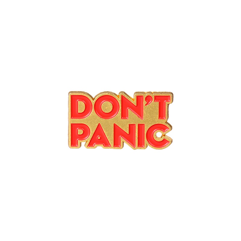 Ghim cài áo QIHE JEWELRY hình chữ Don't Panic thời trang