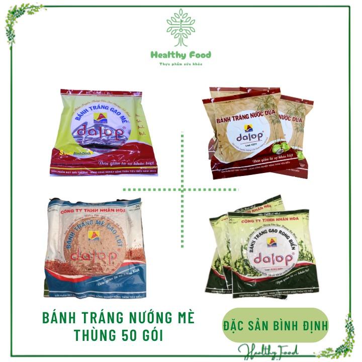 Thùng 50 gói bánh tráng nướng gạo mè DALOP Nhân Hoà - Đặc sản Bình Định