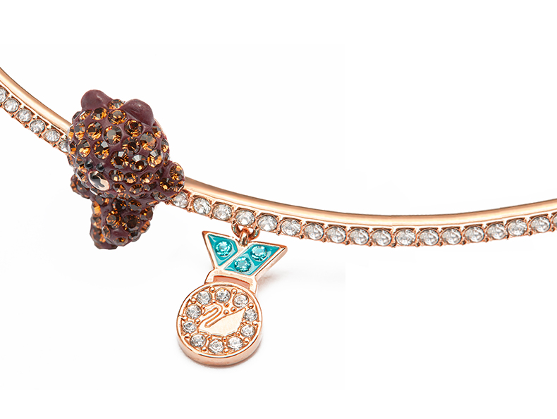 FREE SHIP VòngTay Nữ SwarovskiLine Friends Gấu nâu sôi nổi Dễ thương và Vui tươi Bracelet Crystal FASHION cá tính Trang sức trang sức đeo THỜI TRANG