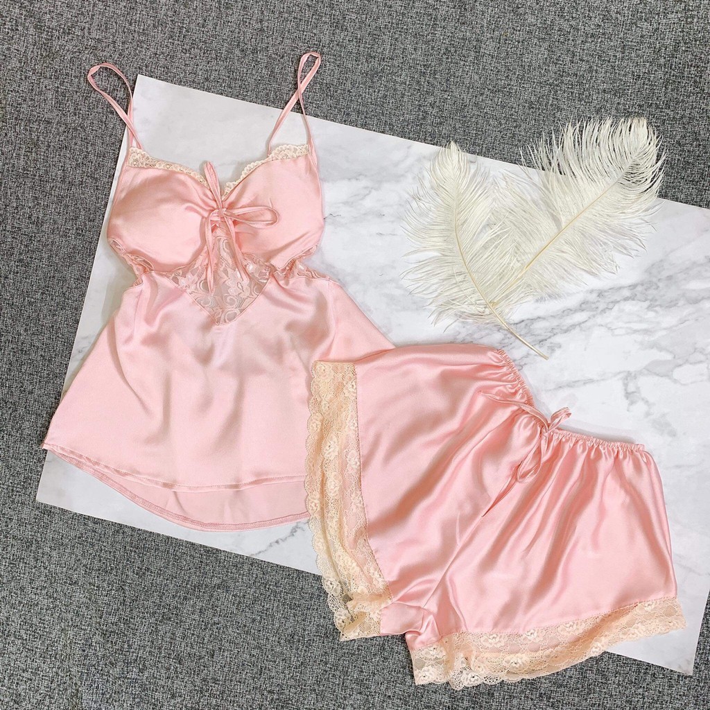 Đồ ngủ sexy❣️FREE SHIP❣️❣️ Đồ ngủ sexy ren lưới bụng lụa satin cao cấp Freesize <60kg | BigBuy360 - bigbuy360.vn
