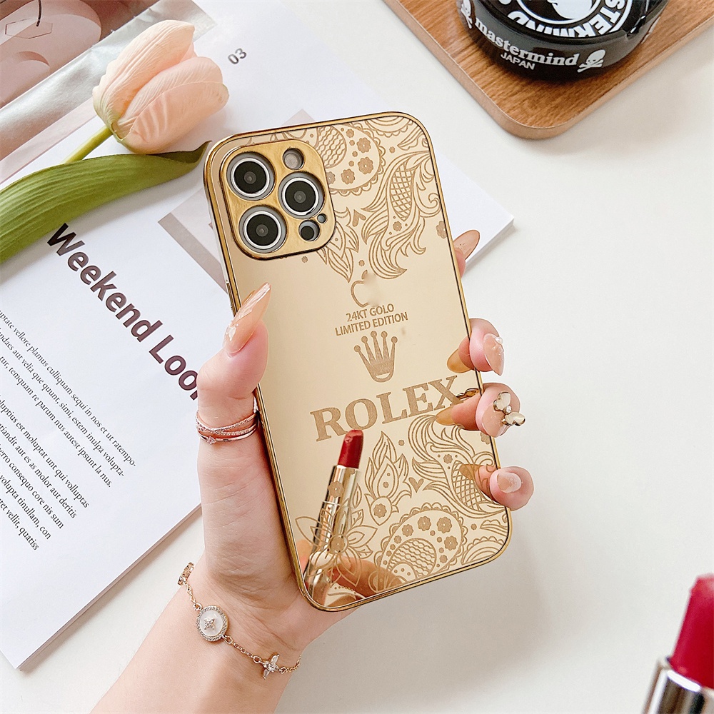 Ốp Điện Thoại TPU Silicon Mềm Mạ Vàng Sang Trọng Cho IPhone 13 12 11 Pro Max XS Max X 8 7 Plus