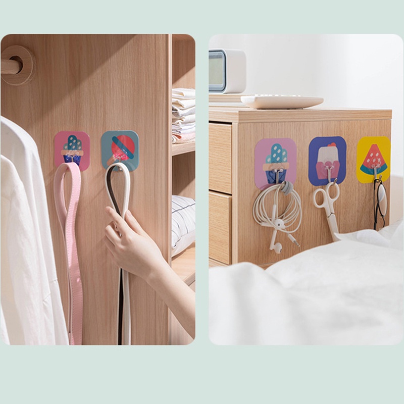Móc treo đồ dán tường đa năng hình hoạt hình tiện dụng cho nhà bếp/ nhà tắm
