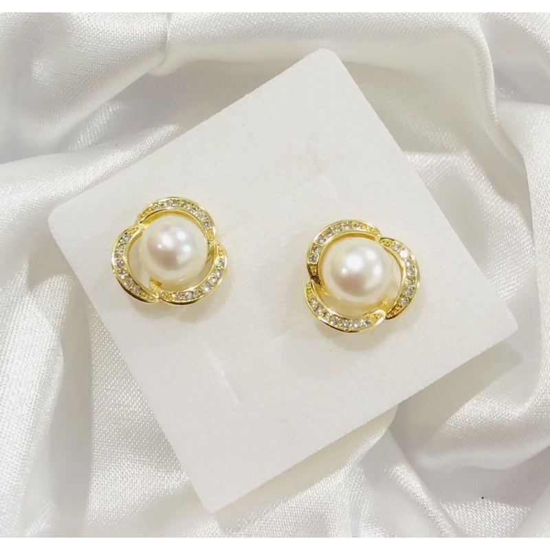 Bông tai bạc S925 đính hạt 9ly