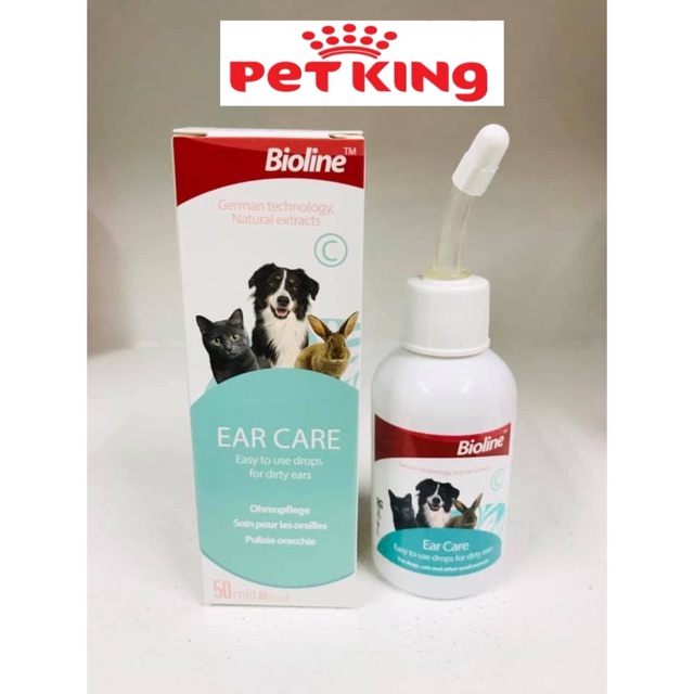 Nước Rửa Vệ Sinh Tai Ear Care Bioline 50ml cho Chó Mèo