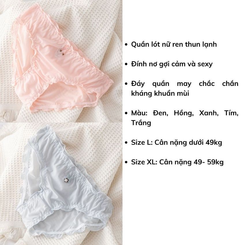 Quần lót nữ, quần lót ren siêu co giãn, mỏng mát, tôn dáng siêu gợi cảm - L005