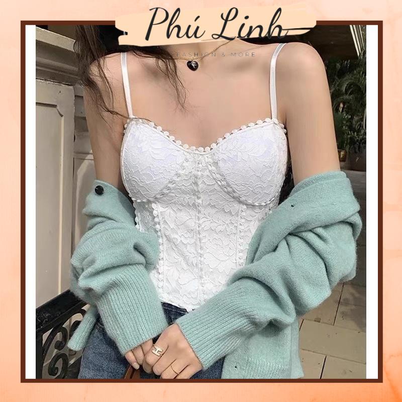 MS641 Áo hai dây ren corset cúp ngực