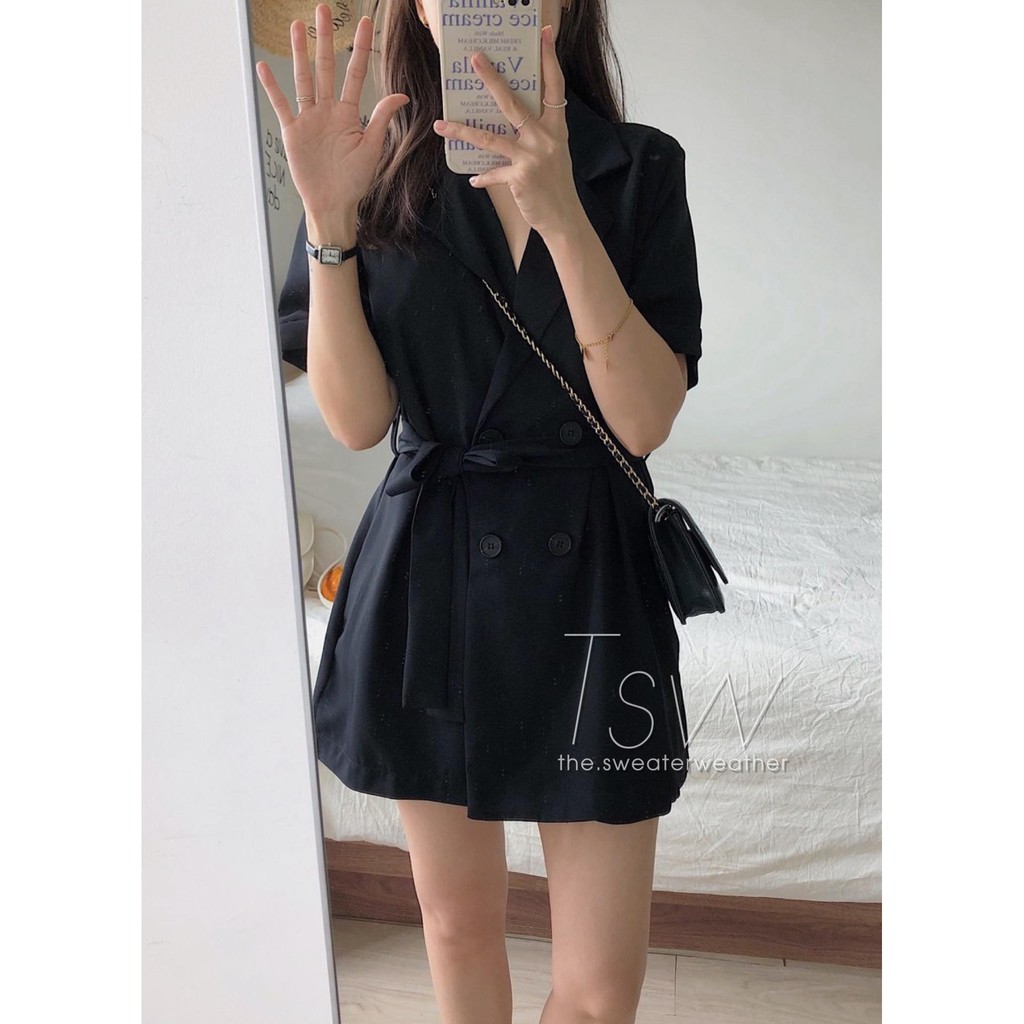 Set áo blazer kèm quần short thắt eo (Ảnh thật) | BigBuy360 - bigbuy360.vn
