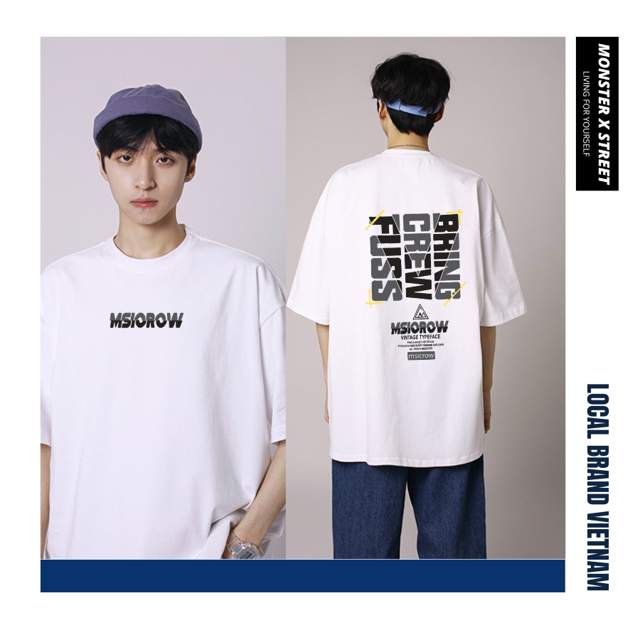 Áo thun unisex MONSTER X STREET Msicrow phông tay lỡ nam nữ form rộng Local Brand