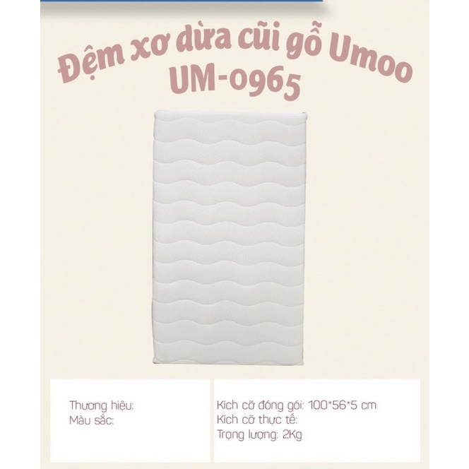 Đệm Xơ Dừa Cũi Gỗ Umoo Chính Hãng UM -0965