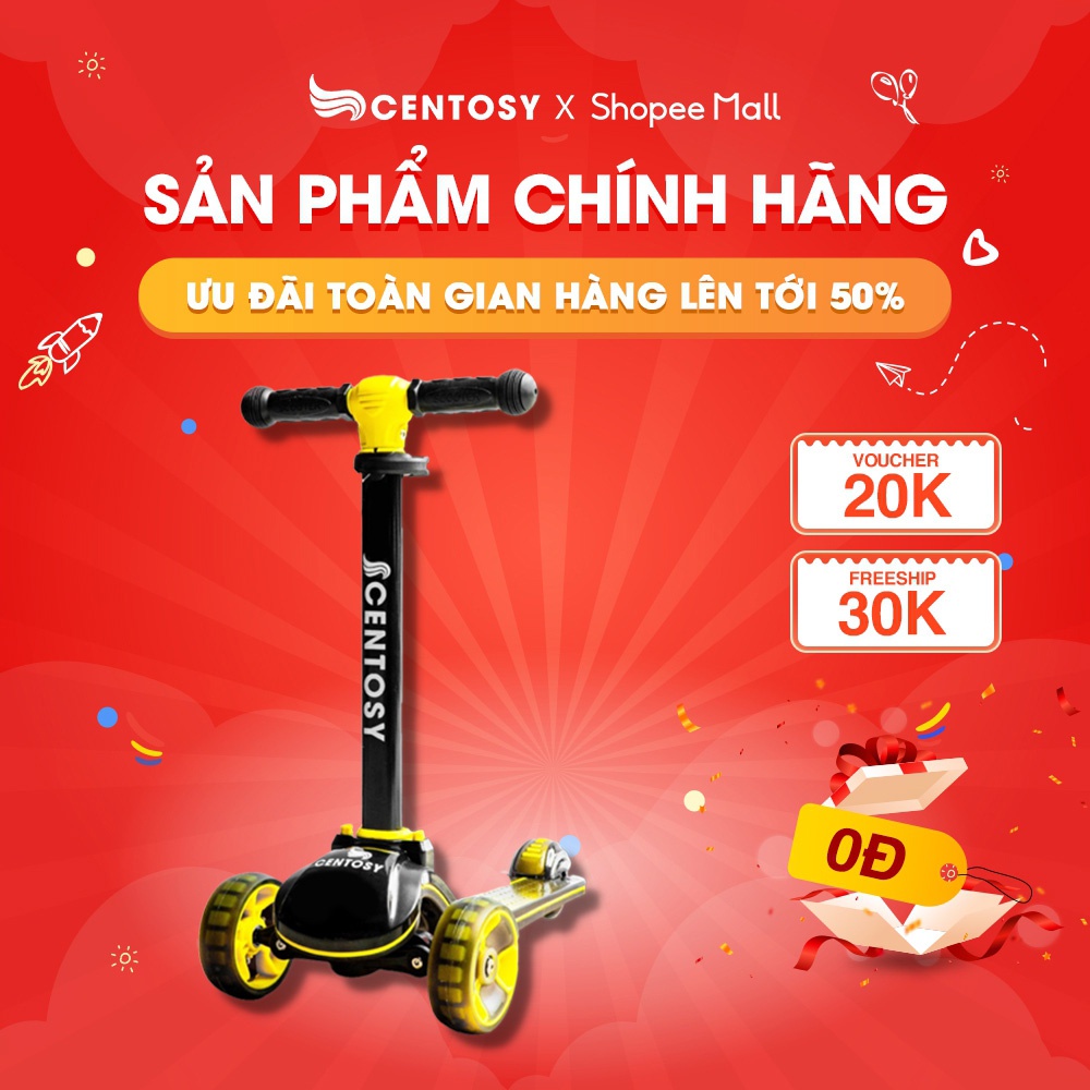 Xe Scooter Trẻ Em Cao Cấp - Centosy Scooter S5 - Bánh Đèn Phát Sáng, Form Chắc Chắn