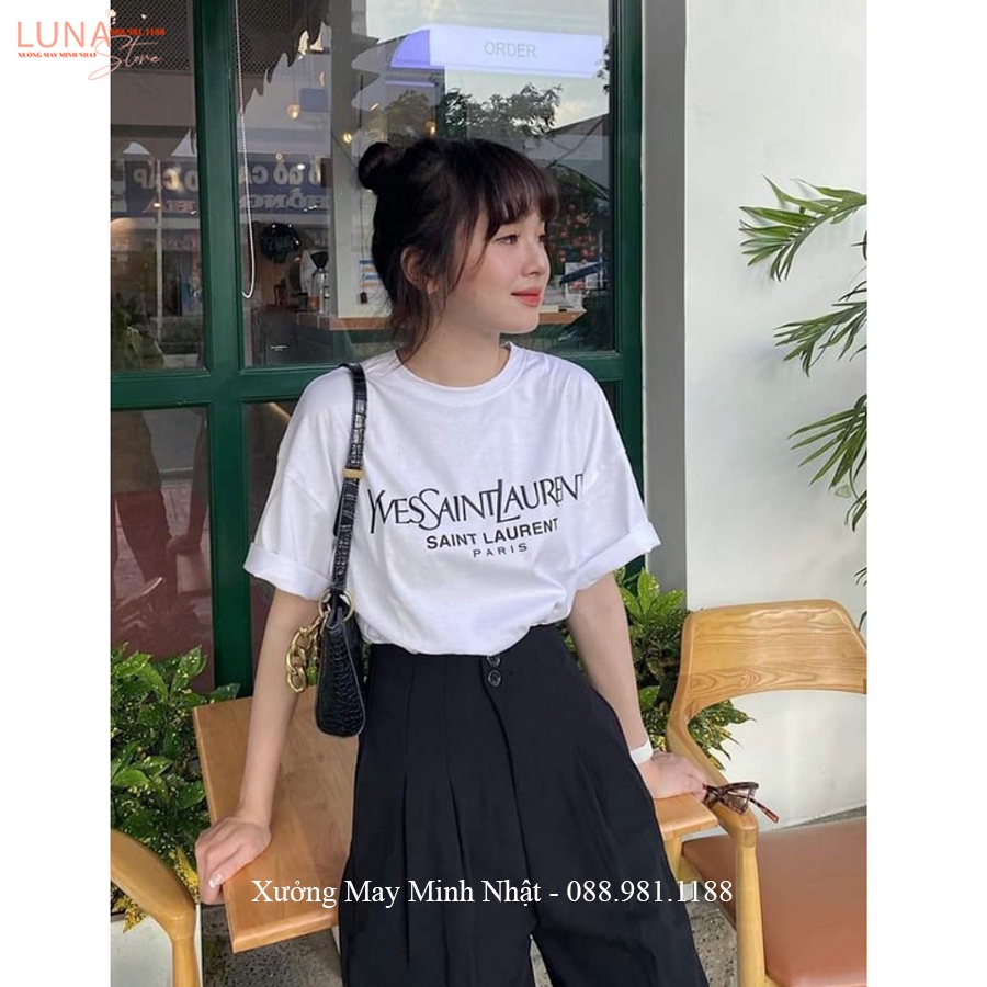 Quần tây đen đi học lưng cao cạp liền phối 2 nút cài dáng quần baggy nữ cạp cao vải tuyết mưa dày dặn mặc công sở xinh
