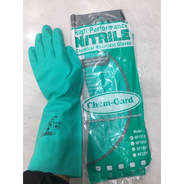 GANG TAY CAO SU XANH NITRILE CỦA MALAYSIA.