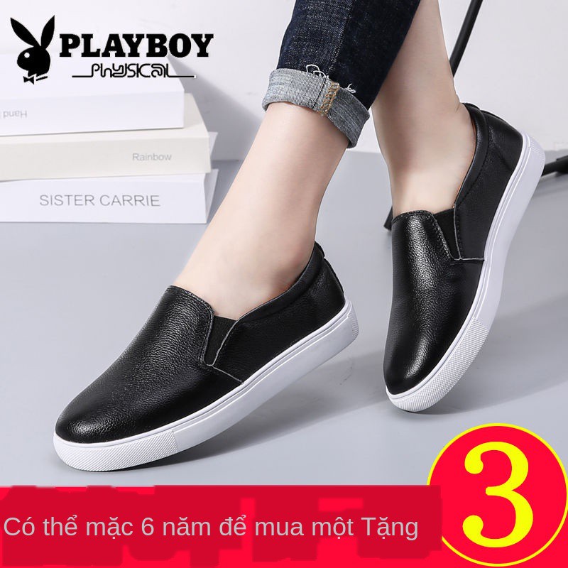 ♘Giày da nam mùa hè bò lớp thứ nhất, lười thoáng khí, đế bệt nữ, mẹ đôi hàn quốc, nữ