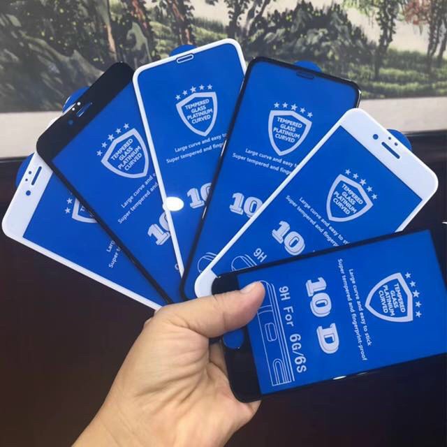 Kính cường lực bảo vệ màn hình toàn diện 10D thích hợp cho Iphone 6 6S 6plus 6splus 7 8 7plus 8plus X xs xsmax