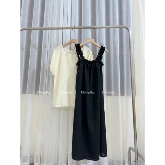 ĐẦM BẦU 2 CHI TIẾT YẾM CHUN ĐẸP HIT HOT MÙA HÈ - VÁY BẦU YẾM XINH CỘC TAY TRẺ TRUNG DÁNG MAXI (ÁO RỜI)