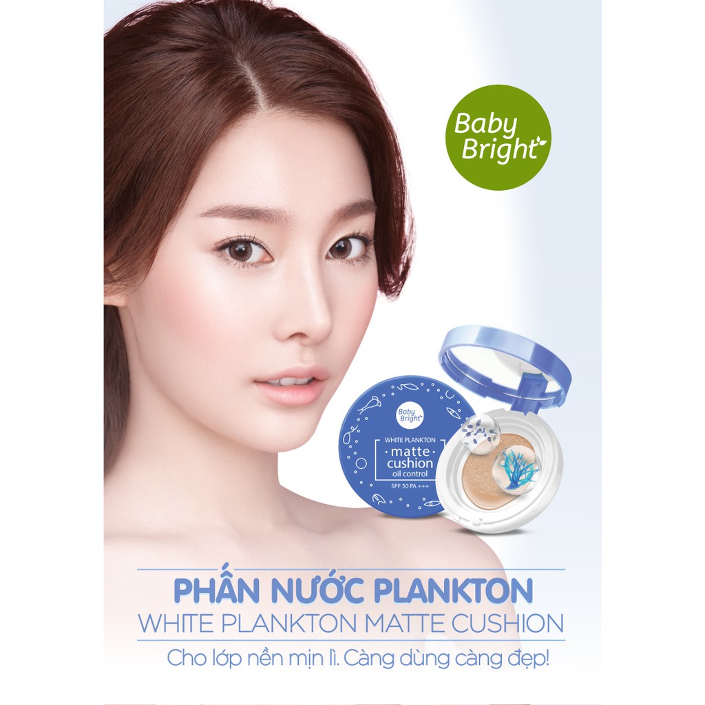 [Date 10/2021] Phấn nước dạng lì Baby Bright White Plankton Matte Cushion SPF50 PA+++ 15g | BigBuy360 - bigbuy360.vn