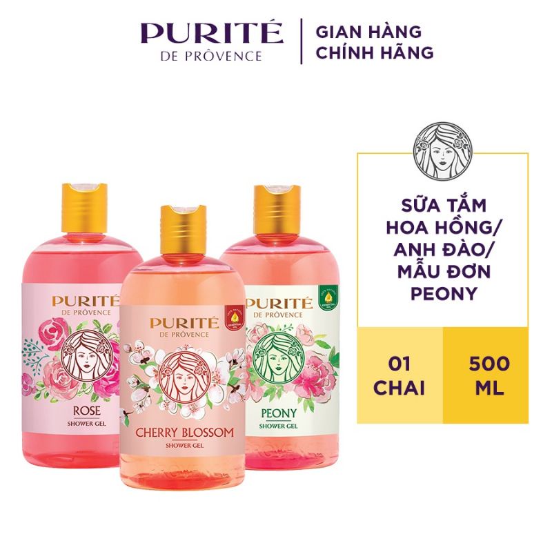 Sữa tắm Purite Anh Đào,Hoa Hồng 500ml