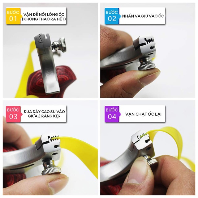 (CAO CẤP) Ná Cao Su Siêu Cấp - Hợp Kim Thép Không Gỉ + Nhựa ABS Siêu Bền - Có Khe, Tâm Ngắm Chính Xác - Tặng 1 Dây Dẹt