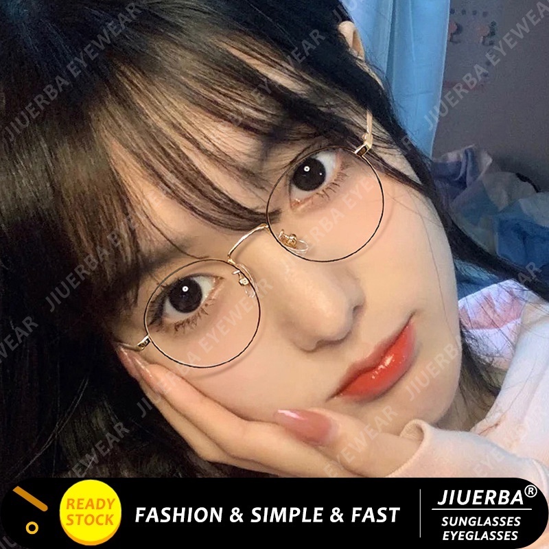 Mắt Kính Gọng Tròn Kim Loại Chống Ánh Sáng Xanh Thời Trang Hàn Quốc Cho Nữ