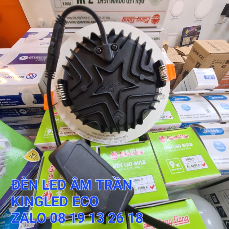 Đèn Led âm trần KINGLED ECO 7w, 9w, 12w, KINGECO Downlight, nhôm đúc nguyên khối, bảo hành 2 năm.
